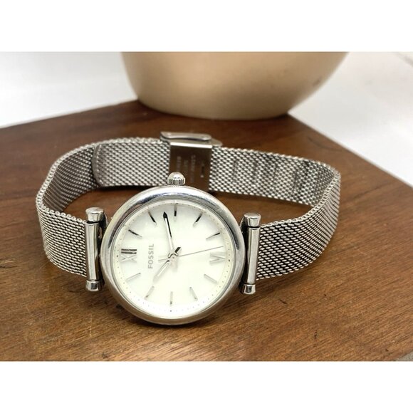 Fossil Women\'s Watch ES4432 Carlie Quartz Mother of Pearl Dial Silver Steel 28mm main image 12
